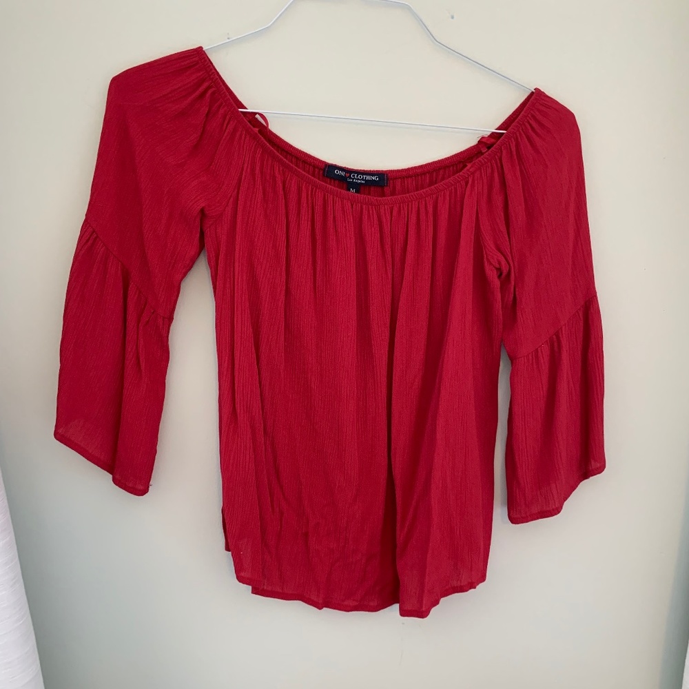 Red Off the shoulder Blouse